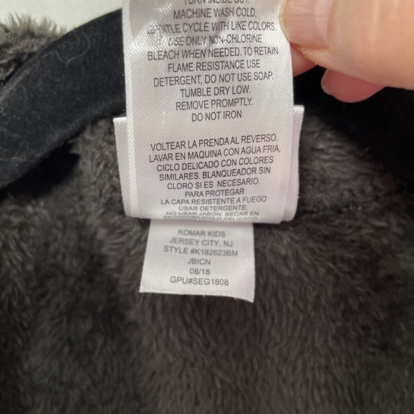 Komar Kids Batman XS (4/5) Robe Black Gold Polyester Pile Hooded Tie Belt - Picture 5 of 8